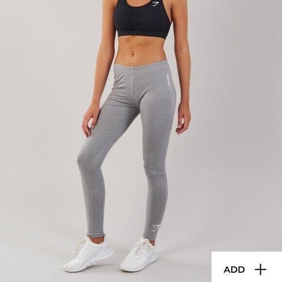 Gymshark Womens Ark Jersey Leggings M/L Gray Skinny Slim Elastic Waist B83 - Picture 1 of 5